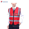 Colores personalizados B-Visto de alta visibilidad con cremallera Chalecos de seguridad delanteros Ropa de trabajo reflectante con bolsillos de identificación de borde negro baratos